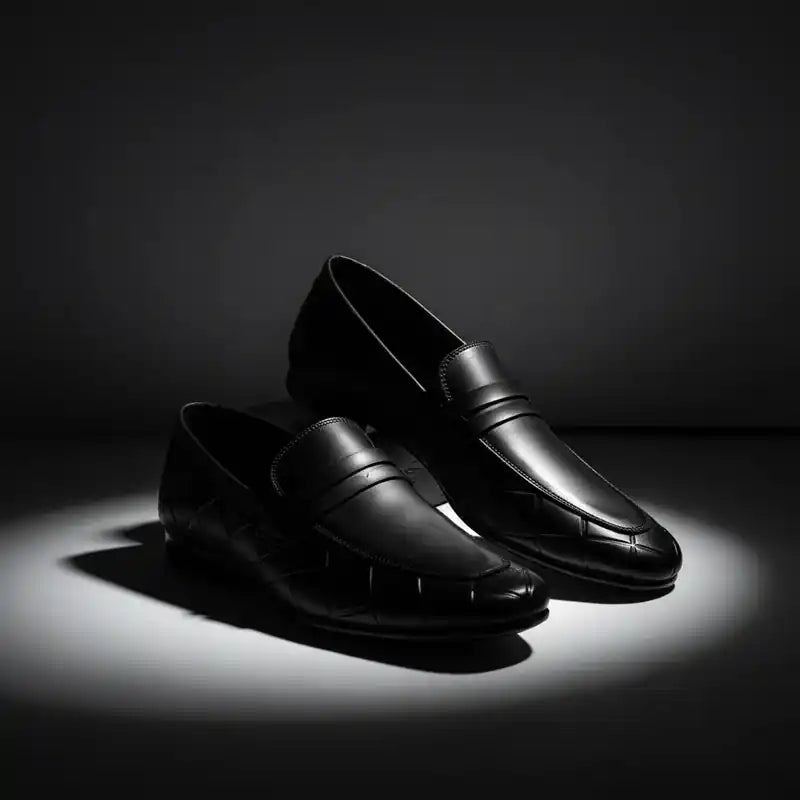 Black Premium Formal Leather Loafers