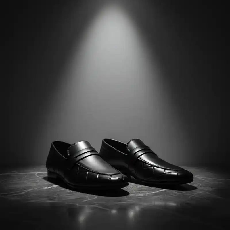 Black Premium Formal Leather Loafers